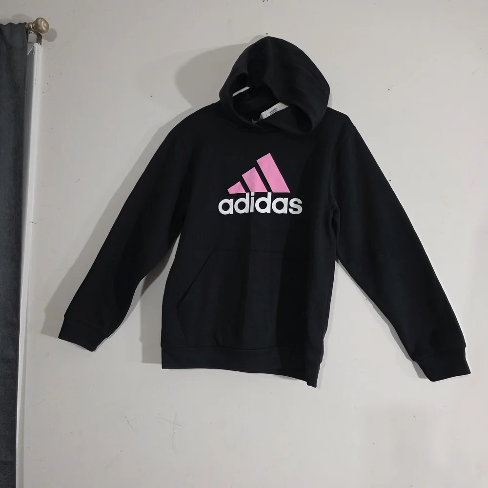 Adidas Black Hoodie with Pink Logo - Picture 8 of 8